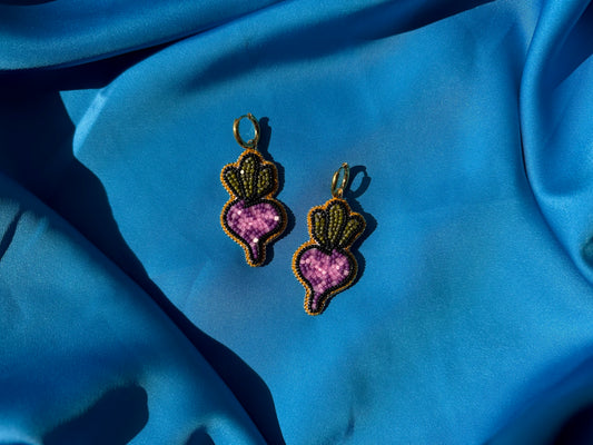 beetroot earrings