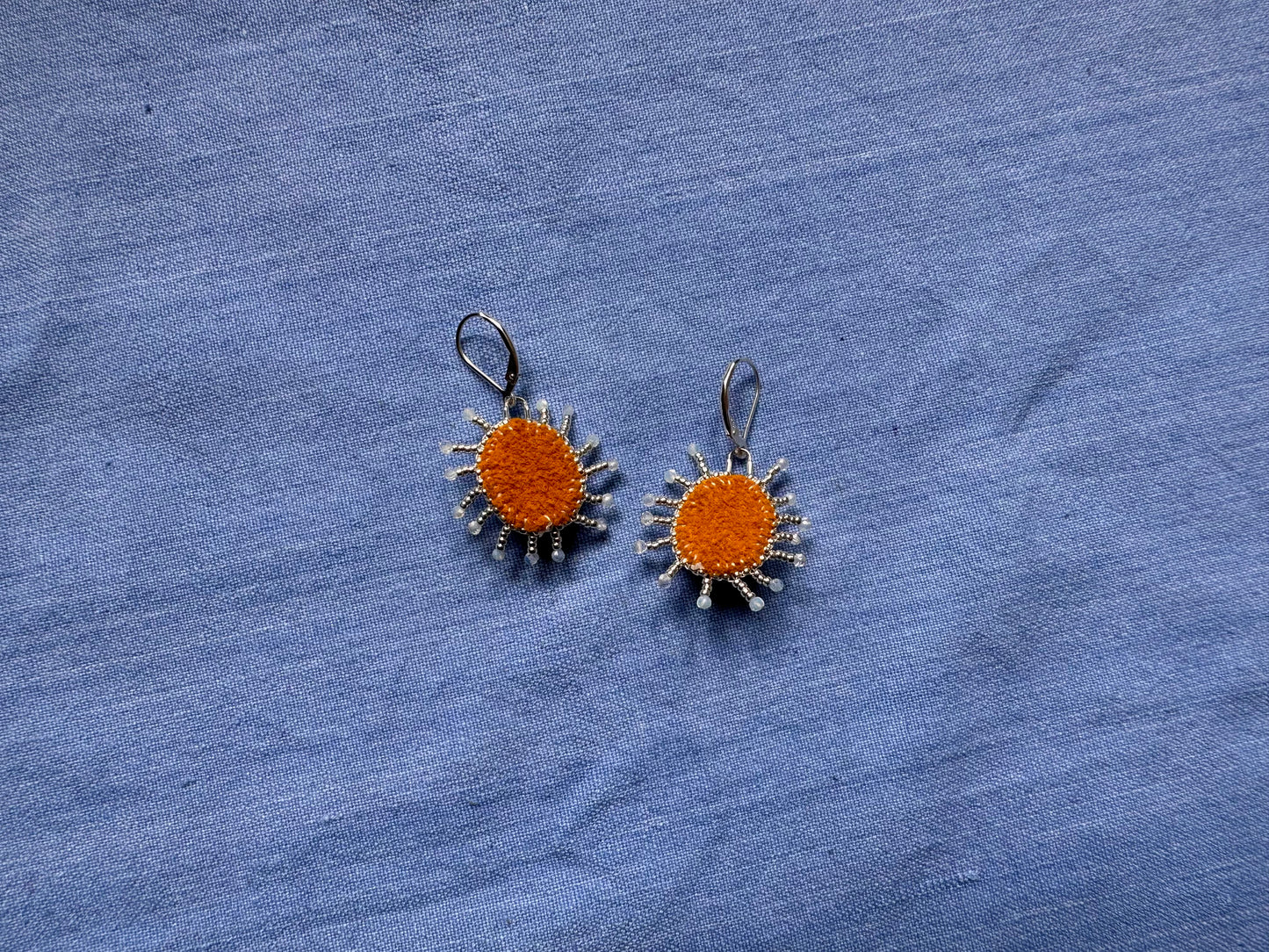 star earrings in cobalt & silver