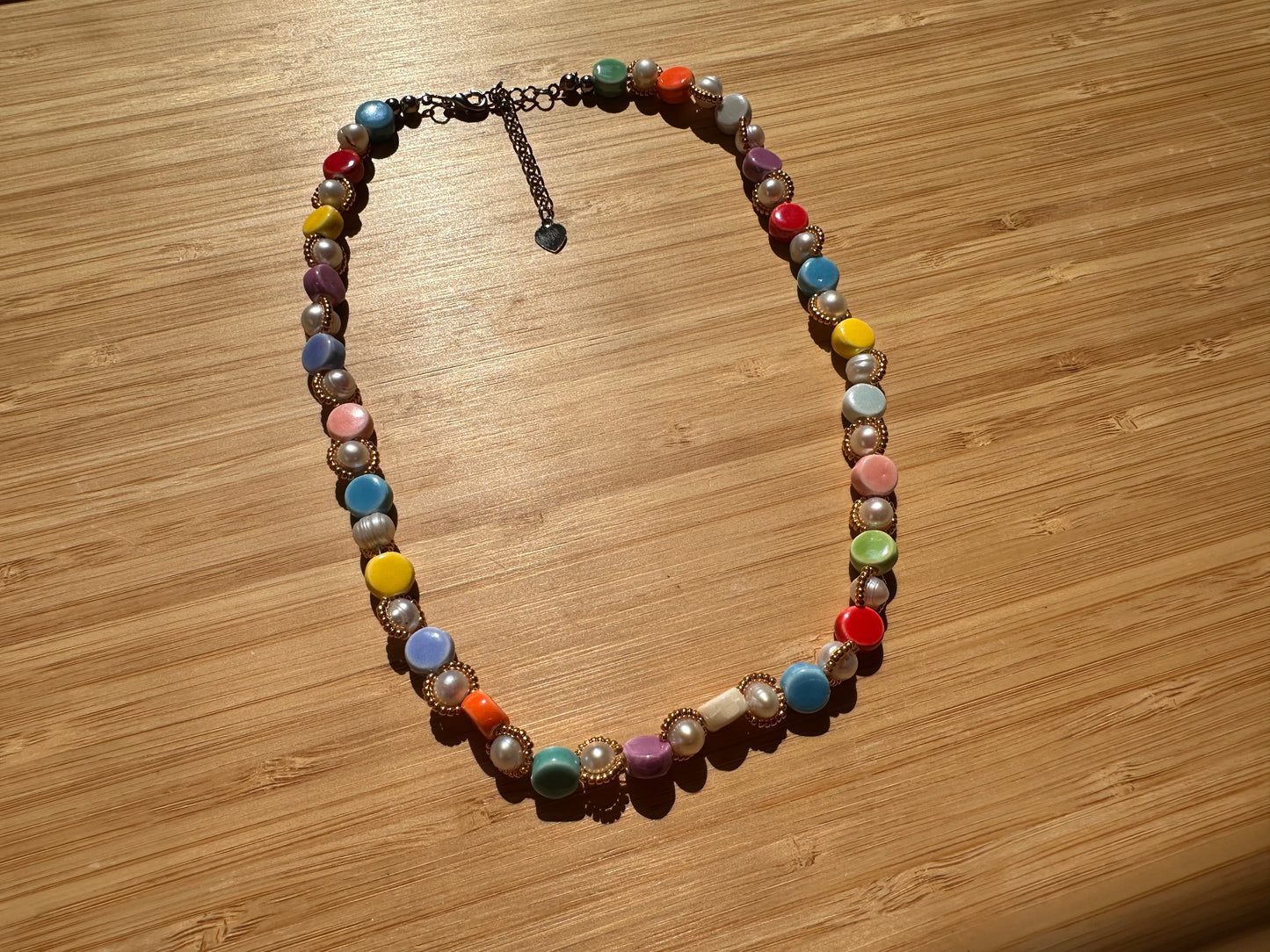 pearl & ceramic bead necklace