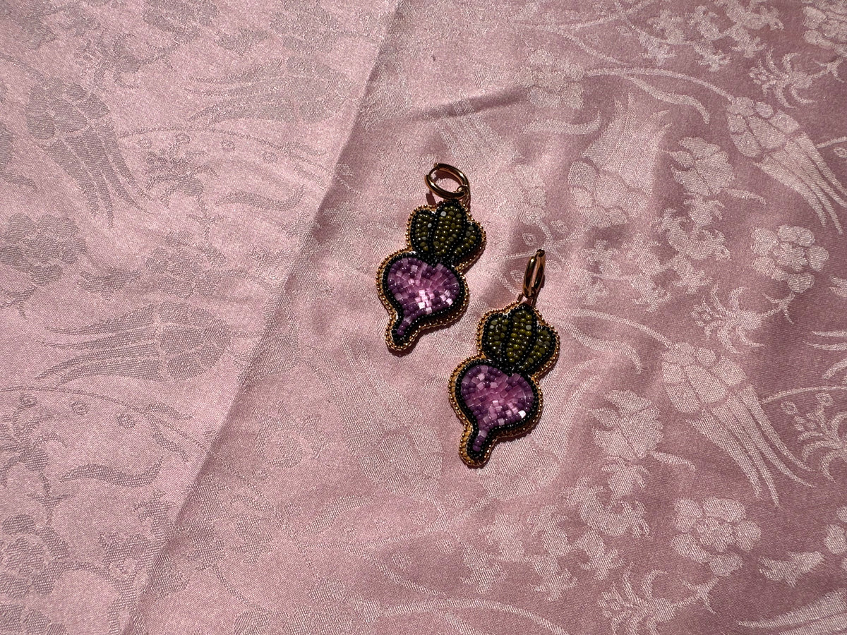 beetroot earrings