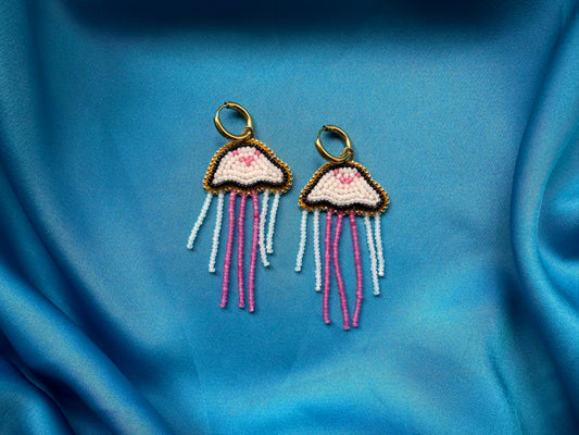 pink jellyfish earrings