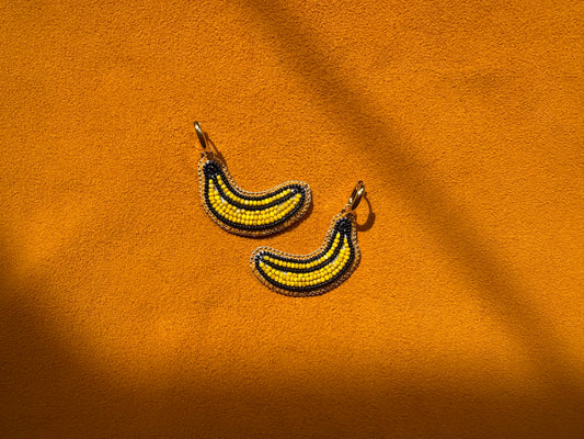 banana earrings w/ hoops
