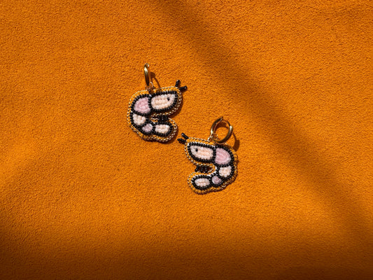 shrimp earrings w/ hoops